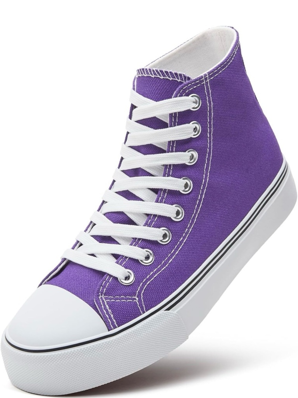 Women’s Purple High-Top Canvas Sneaker with White Trim
